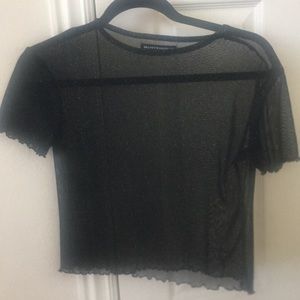 Brandy Melville sheer sparkly top